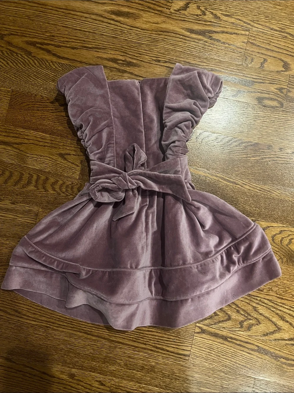 Kate Quinn Velvet Mauve Dress with Puff Sleeves - Picture 3 of 5